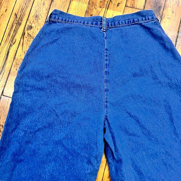 vintage women's 1980's ultra high waist tapered leg pleated jeans 100% cotton - Picture 4 of 5